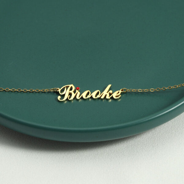 Name Necklace With Birthstone Cvn17 7