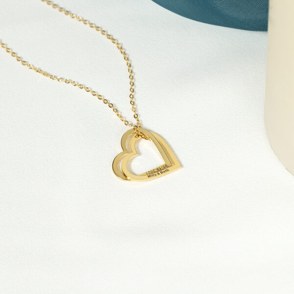 Engrave Heart Pendant Necklace Cvn29 4