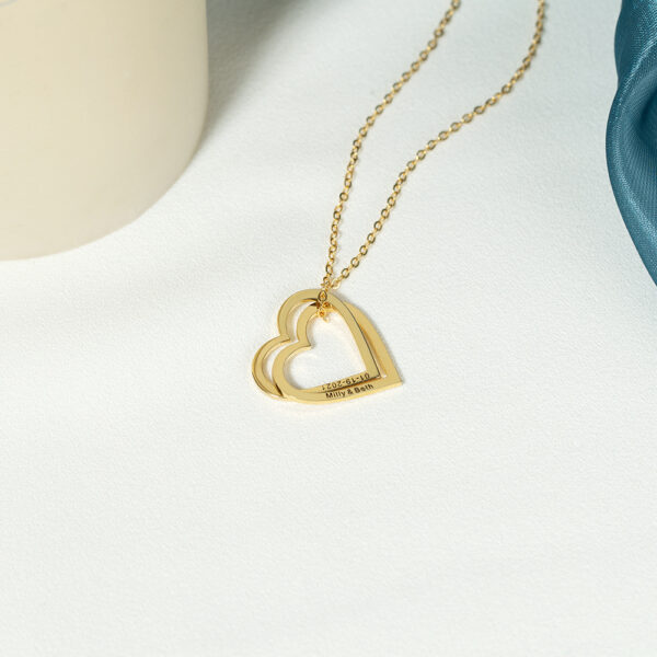 Engrave Heart Pendant Necklace Cvn29 7