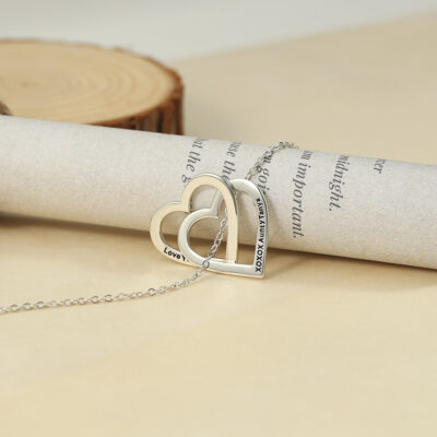 Engrave Heart Pendant Necklace Cvn29 8